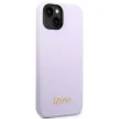 Guess GUHCP14SSLSMU iPhone 14 6.1" hátlap, tok Silicone Vintage Gold Logo, lila