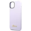 Guess GUHCP14SSLSMU iPhone 14 6.1" hátlap, tok Silicone Vintage Gold Logo, lila