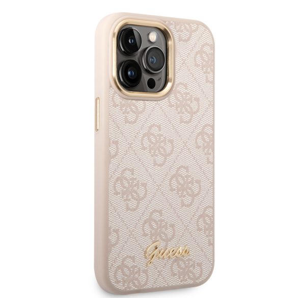 Guess iPhone 14 Pro Max 4G Vintage Gold Logo (GUHCP14XHG4SHP) hátlap, tok, rózsaszín