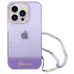 Guess GUHCP14XHGCOHU iPhone 14 Pro Max 6.7" hátlap, tok Translucent Pearl Strap, lila