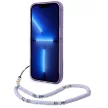 Guess GUHCP14XHGCOHU iPhone 14 Pro Max 6.7" hátlap, tok Translucent Pearl Strap, lila