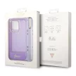 Guess GUHCP14XHGCOHU iPhone 14 Pro Max 6.7" hátlap, tok Translucent Pearl Strap, lila
