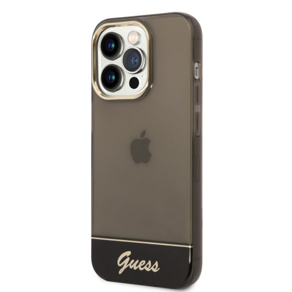 Guess iPhone 14 Pro Max Translucent (GUHCP14XHGCOK) hátlap, tok, fekete