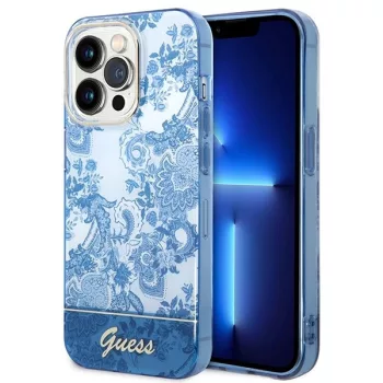   Guess GUHCP14XHGPLHB iPhone 14 Pro Max 6.7" hátlap, tok Porcelain Collection, kék