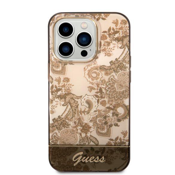 Guess iPhone 14 Pro Max Porcelain Collection (GUHCP14XHGPLHC) hátlap, tok, arany