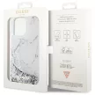 Guess GUHCP14XLCSGSGH iPhone 14 Pro Max 6.7" hátlap, tok Liquid Glitter Marble, fehér
