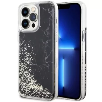   Guess GUHCP14XLCSGSGK iPhone 14 Pro Max 6.7" hátlap, tok Liquid Glitter Marble, fekete