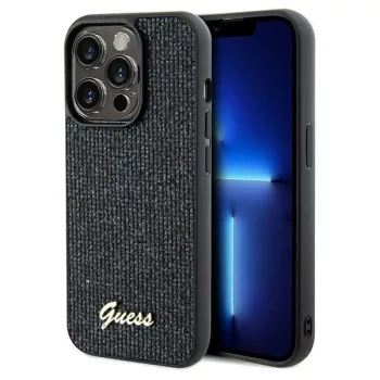   Guess Disco Metal Script hátlap, tok iPhone 14 Pro Max, fekete