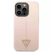 Guess GUHCP14XSLTGP iPhone 14 Pro Max 6.7" hátlap, tok Silicone Triangle, rózsaszín
