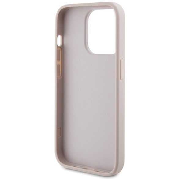 Guess iPhone 15 Pro Metal Gold Logo (GUHCP15LG4GFPI) hátlap, tok, rózsaszín