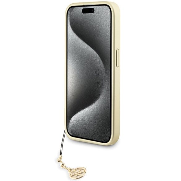 Guess iPhone 15 Pro Charms Collection (GUHCP15LGF4GGR) hátlap, tok, szürke