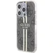 Guess IML 4G Gold Stripe hátlap, tok iPhone 15 Pro, barna