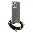 Guess Crossbody Cord 4G Print hátlap, tok iPhone 15 Pro, barna
