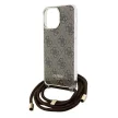 Guess Crossbody Cord 4G Print hátlap, tok iPhone 15 Pro, barna