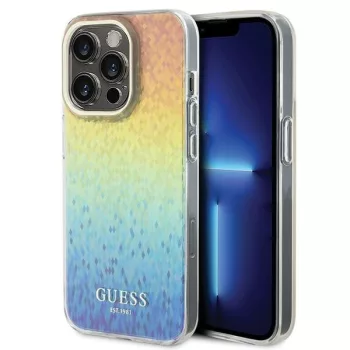   Guess iPhone 15 Pro IML Faceted Mirror Disco Iridescent (GUHCP15LHDECMI) hátlap, tok, színes