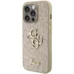 Guess Glitter Script Big 4G hátlap, tok iPhone 15 Pro, arany