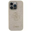 Guess Glitter Script Big 4G hátlap, tok iPhone 15 Pro, arany