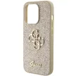 Guess Glitter Script Big 4G hátlap, tok iPhone 15 Pro, arany