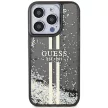 Guess Liquid Glitter Gold Stripes hátlap, tok iPhone 15 Pro, fekete