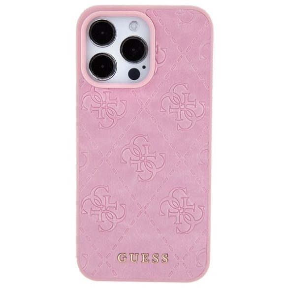 Guess iPhone 15 Pro Silicone Logo Strass 4G (GUHCP15LP4EPMP) hátlap, tok, rózsaszín