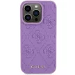Guess iPhone 15 Pro Leather 4G Stamped (GUHCP15LP4EPMU) hátlap, tok, világos lila