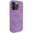 Guess iPhone 15 Pro Leather 4G Stamped (GUHCP15LP4EPMU) hátlap, tok, világos lila