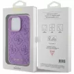 Guess iPhone 15 Pro Leather 4G Stamped (GUHCP15LP4EPMU) hátlap, tok, világos lila