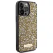 Guess Rhinestone Metal Logo hátlap, tok iPhone 15 Pro, sárga