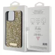 Guess Rhinestone Metal Logo hátlap, tok iPhone 15 Pro, sárga