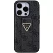 Guess Grip Stand 4G Triangle Strass hátlap, tok iPhone 15 Pro, fekete