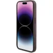Guess Grip Stand 4G Triangle Strass hátlap, tok iPhone 15 Pro, barna