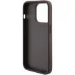 Guess Grip Stand 4G Triangle Strass hátlap, tok iPhone 15 Pro, barna