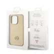 Guess iPhone 15 Pro PU 4G Strass Metal Logo (GUHCP15LPS4DGPD) hátlap, tok, arany