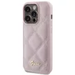 Guess iPhone 15 Pro Quilted Metal Logo (GUHCP15LPSQSQSP) hátlap, tok, rózsaszín