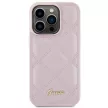 Guess iPhone 15 Pro Quilted Metal Logo (GUHCP15LPSQSQSP) hátlap, tok, rózsaszín