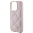 Guess iPhone 15 Pro Quilted Metal Logo (GUHCP15LPSQSQSP) hátlap, tok, rózsaszín