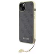Guess 4G Charms Collection hátlap, tok iPhone 15 Plus, szürke