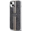 Guess GUHCP15MH4PSEGK IML 4G Gold Stripe iPhone 14 Plus/15 Plus 6.7", hátlap, tok, fekete