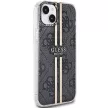 Guess GUHCP15MH4PSEGK IML 4G Gold Stripe iPhone 14 Plus/15 Plus 6.7", hátlap, tok, fekete