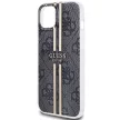 Guess GUHCP15MH4PSEGK IML 4G Gold Stripe iPhone 14 Plus/15 Plus 6.7", hátlap, tok, fekete