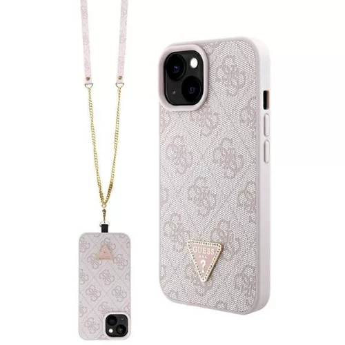 Guess GUHCP15MP4TDSCPP iPhone 15 Plus 6.7" hátlap, tok Crossbody 4G Metal Logo, rózsaszín