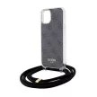 Guess Crossbody Cord 4G Print hátlap, tok iPhone 15/14/13, fekete