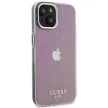Guess iPhone 15 IML Faceted Mirror Disco Iridescent (GUHCP15SHDECMP) hátlap, tok, rózsaszín