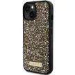 Guess Rhinestone Metal Logo hátlap, tok iPhone 15, sárga