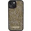 Guess Rhinestone Metal Logo hátlap, tok iPhone 15, sárga