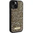 Guess Rhinestone Metal Logo hátlap, tok iPhone 15, sárga