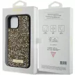 Guess Rhinestone Metal Logo hátlap, tok iPhone 15, sárga