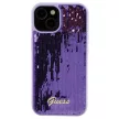 Guess Sequin Script Metal hátlap, tok iPhone 15, lila