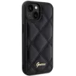 Guess Quilted Metal Logo hátlap, tok iPhone 15, fekete