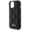 Guess Quilted Metal Logo hátlap, tok iPhone 15, fekete